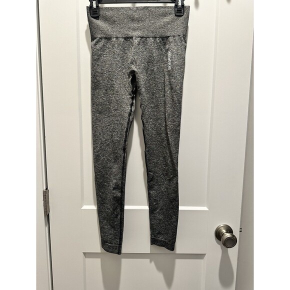 Gymshark Black Gray Marl ADAPT Seamless Leggings Pants S Excellent Condition - Picture 1 of 4